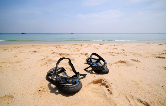 sandals in the sand