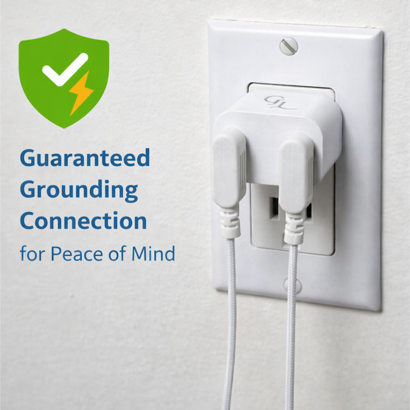 GroundLuxe Grounding Safety Adapter for North American Outlet
