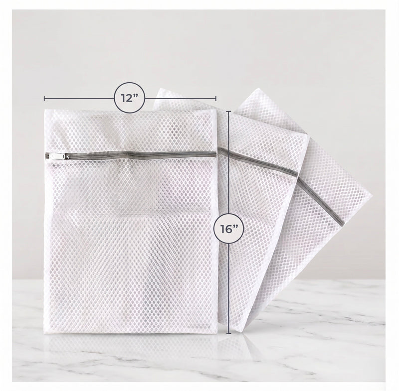 GroundLuxe™ Premium Honeycomb Mesh Laundry Bags | 3-Piece Set (12" x 16")