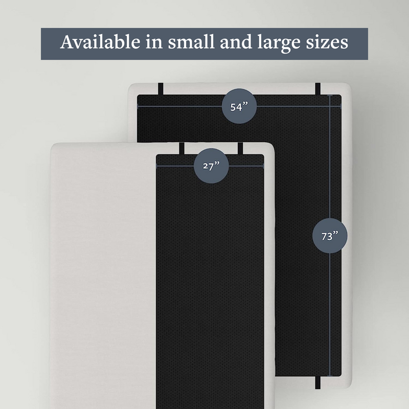 Groundluxe small and large grounding mats for bed fit a variety of mattress sizes. Use the Earthing mat on your twin, twix XL, full, queen, king, or Cal King mattress.