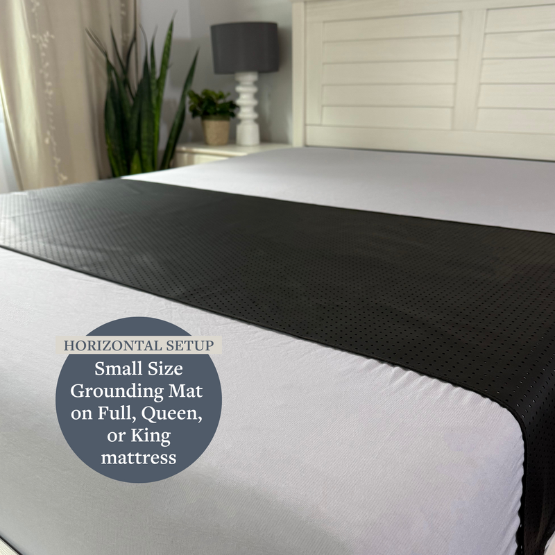 The GroundLuxe small grounding at for sleep can be set up horizontally across any mattress size. This Earthing mat is durable, conductive, and grounds you for years to come.