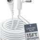 White grounding cord with a label indicating length on a white background