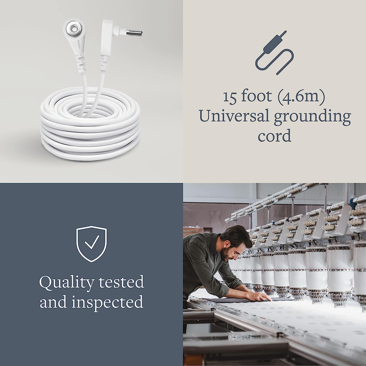 The GroundLuxe grounding cord connects your Earthing sleep mat to the ground outside, allowing electrons to flow to you while you sleep. Get grounded with this quality controlled and inspected grounding device.