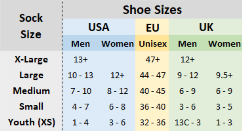 Sock sizing guide