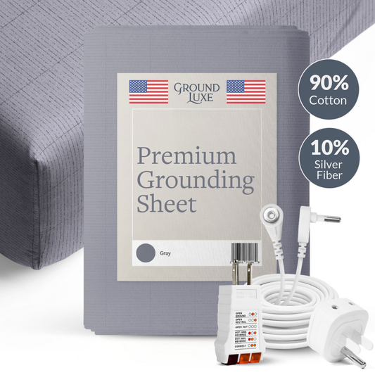 This Dark Gray, 90% organic cotton with 10% silver fiber sheet, grounds you to the Earth's energy while you sleep. GroundLuxe has created the premium earthing sheet for comfort, durability, and conductivity all sewn in the USA!