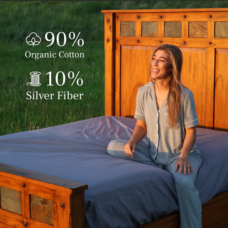 GroundLuxe Grounding Sheet Set in Gray (1 flat, 1 fitted, 2 pillowcase)